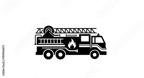 Fire Truck Icon Emergency Vehicle Firefighter Rescue Safety.