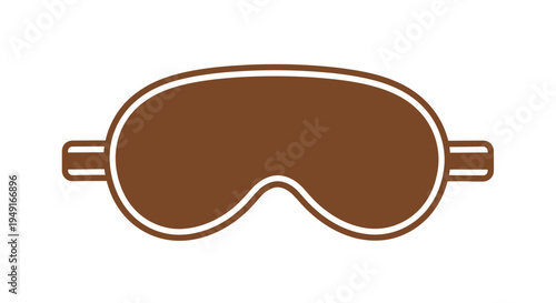 Simple illustration of a brown sleep mask with elastic straps