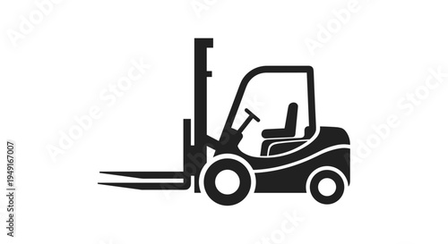 Forklift Icon Logistics Warehouse Heavy Machinery Transport.