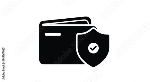 Wallet security icon a black glyph depicting financial protection