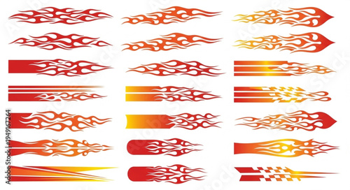 Fiery Car Decals - A Collection of Flame Graphics.