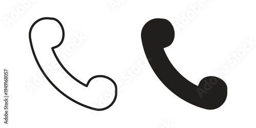 Phone call icon with editable stroke and solid design vectors