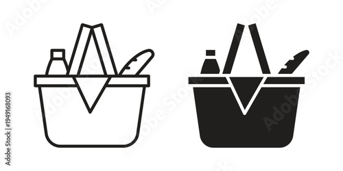 Picnic icon with editable stroke and solid design vectors