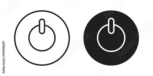Power icon with editable stroke and solid design vectors
