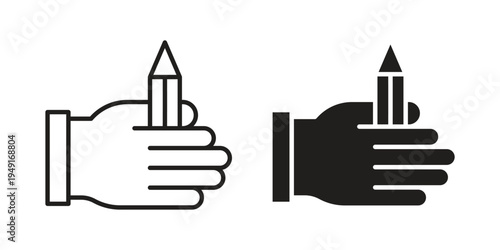 Self expression icon with editable stroke and solid design vectors