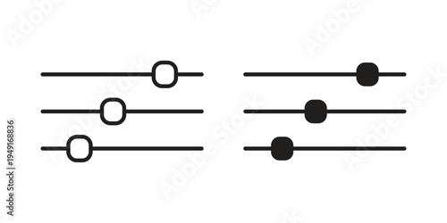 Settings sliders icon with editable stroke and solid design vectors