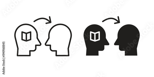 Share thoughts icon with editable stroke and solid design vectors