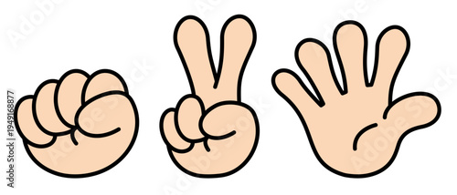 じゃんけん グーチョキパーセット ベクター素材