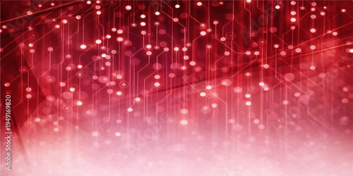 An abstract red Christmas background featuring glowing lights and magic stars creates a bright holiday celebration design with a glittery night sky effect for an artistic wallpaper backdrop