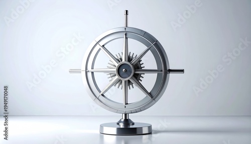 Silver Compass Rose on Stand - A Symbol of Navigation.