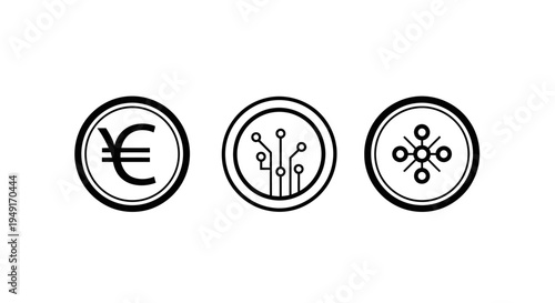 Digital Currency and Technology Icons