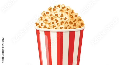 Red and White Striped Popcorn Container.