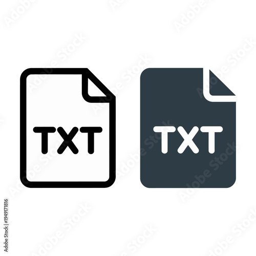 Two vector icons of text documents with TXT labels