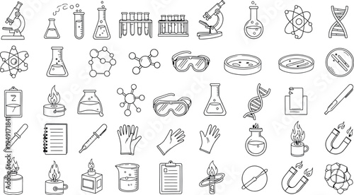 A collection of various objects isolated on transparent background