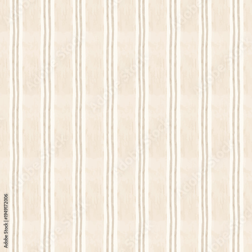 Thin vertical stripe seamless pattern in soft beige and brown