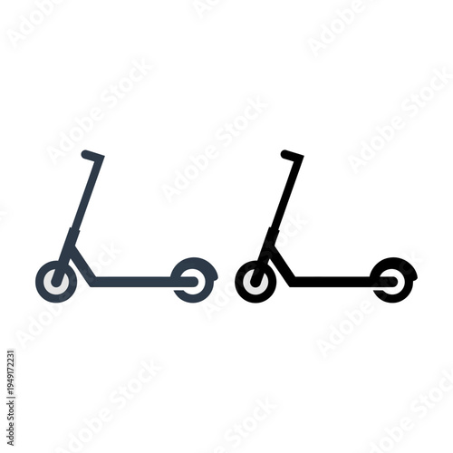 Vector illustration of two electric scooters