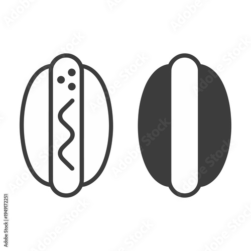 Two vector designs of hot dogs with buns