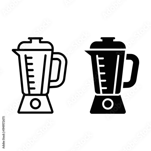 Two vector blender illustrations in simple black and white design