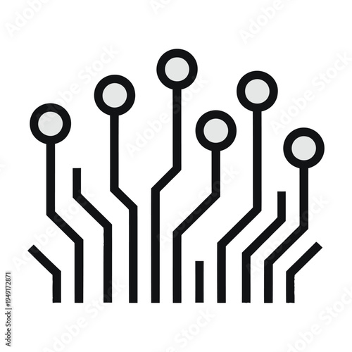 A simple vector illustration of abstract circuit board connections