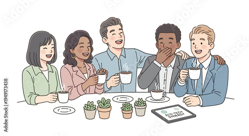 Inclusive Creative Agency Team Brainstorming Eco-Tech Solutions During Collaborative Strategy Session