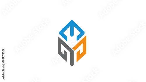 Colorful 3D cube logo design symbol.