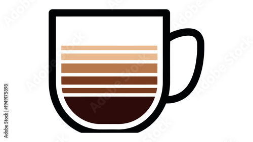 Layered Coffee Delight: A close-up view of an inviting glass showcasing the artful arrangement of a delicious coffee. The layers of rich brown and tan shades, promising a delightful flavor