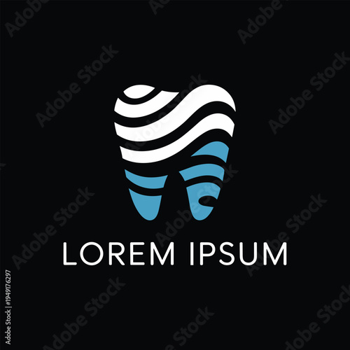Modern dental logo with wavy lines