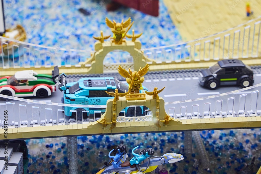 Obraz premium Moscow, Russia. - June 23, 2025: Lego construction kit, old models. Collection of the famous toy series