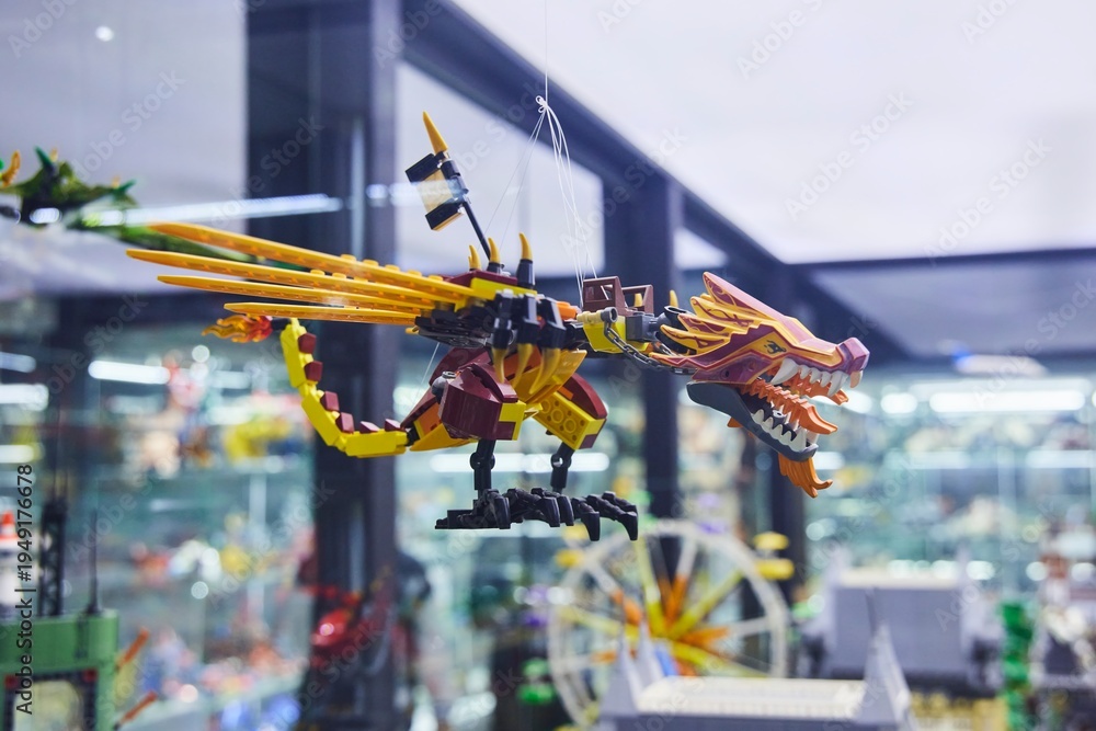 Obraz premium Moscow, Russia. - June 23, 2025: Lego construction kit, old models. Collection of the famous toy series