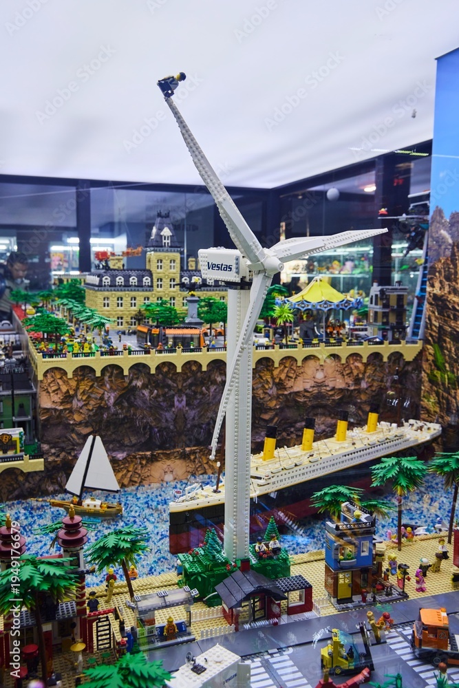 Naklejka premium Moscow, Russia. - June 23, 2025: Lego construction kit, old models. Collection of the famous toy series