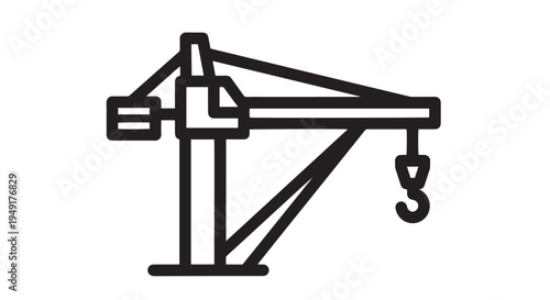Basic construction crane vector design with a clean line art style perfect for various projects