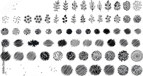 Collection of various fingerprints isolated on transparent background