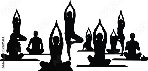 silhouette of yoga