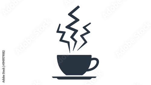 Warm Brew: A simple, sleek illustration captures the essence of a warm beverage, radiating inviting steam from a neat teacup. 