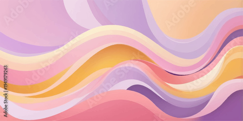 Abstract colorful background featuring artistic vector waves and vibrant rainbow curves in a flowing line pattern for a modern banner template design