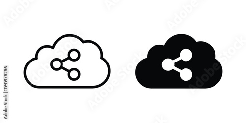 Cloud share icon data storage sync upload download symbol