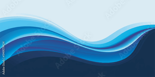Abstract blue wave background featuring a flowing water design with light vector lines and a motion curve backdrop for a professional business wallpaper