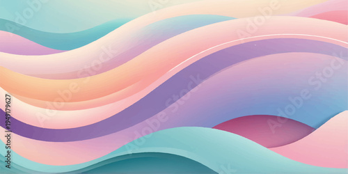 A vibrant vector illustration featuring abstract colorful waves and wavy patterns in a blue and orange rainbow curve design for a light textured wallpaper backdrop