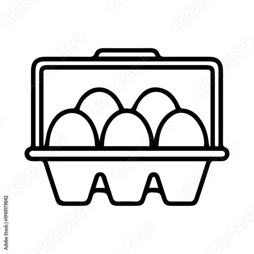 Fresh Eggs Carton Outline