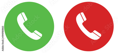 Phone icon green red contact call accept reject symbol
