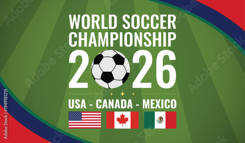 Soccer Stadium Illustration with Ball – International Football Tournament Concept 2026