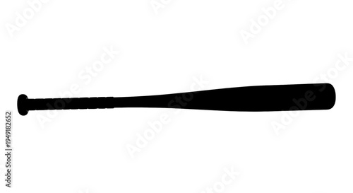 A black silhouette of a classic wooden baseball bat used for hitting balls in professional sports