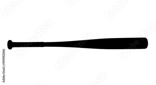Black silhouette of a professional baseball bat designed for hitting balls during a sports game