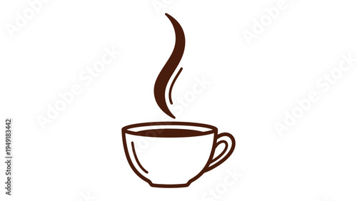 Steaming Brew: An elegant illustration showcases a simple coffee cup, the aromatic steam rising gracefully, creating a sense of warmth and comfort.