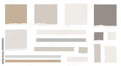 Torn Paper Scraps and Strips - Craft and Design Elements