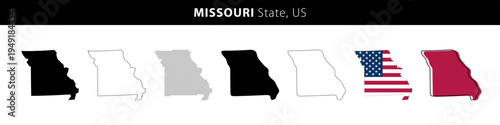 Map of Missouri state, US