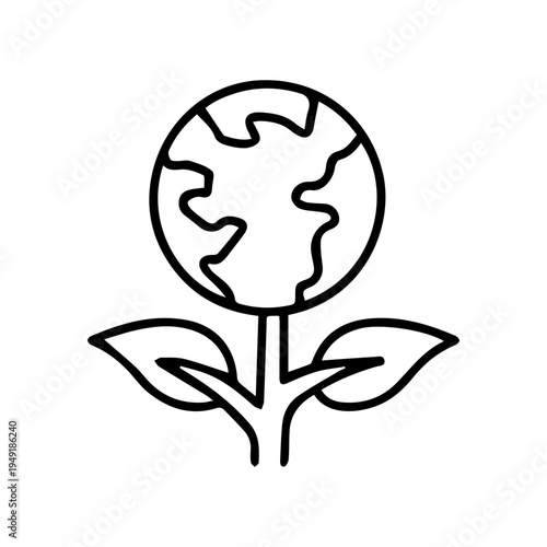 Earth plant growth icon