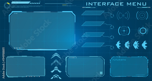 High Tech HUD Interface Panels and Menu Elements Set