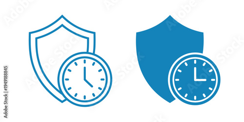 Protection icon long term security shield reliability interface vector