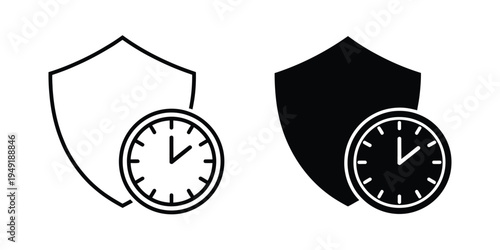 Protection icon long term security shield safety ui ux vector